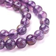 Ametyst perler. Indigo-violet. 1 streng. 4 mm